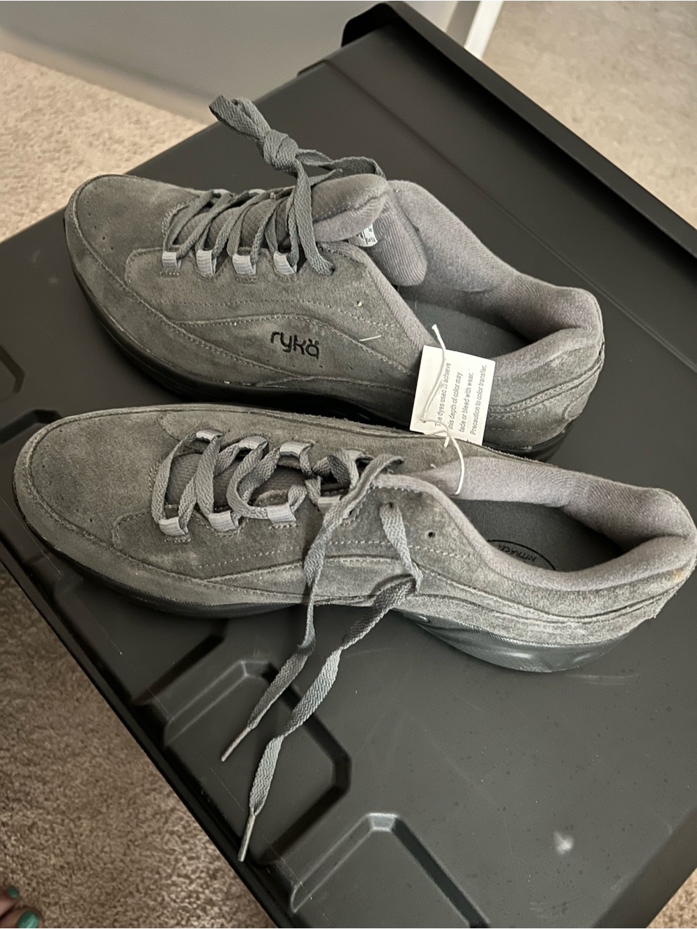 Ryka Men's Gray Suede Lace-Up Sneakers